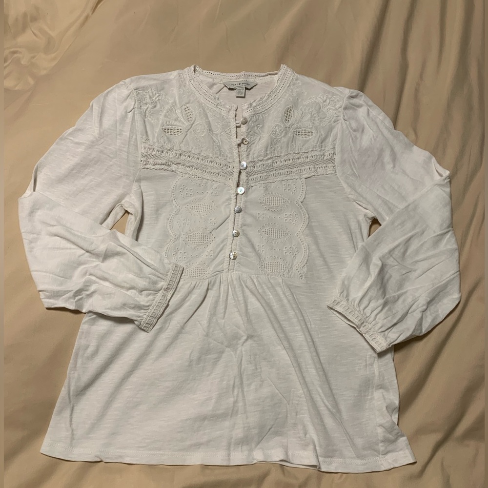 Lucky Brand XS White Blouse